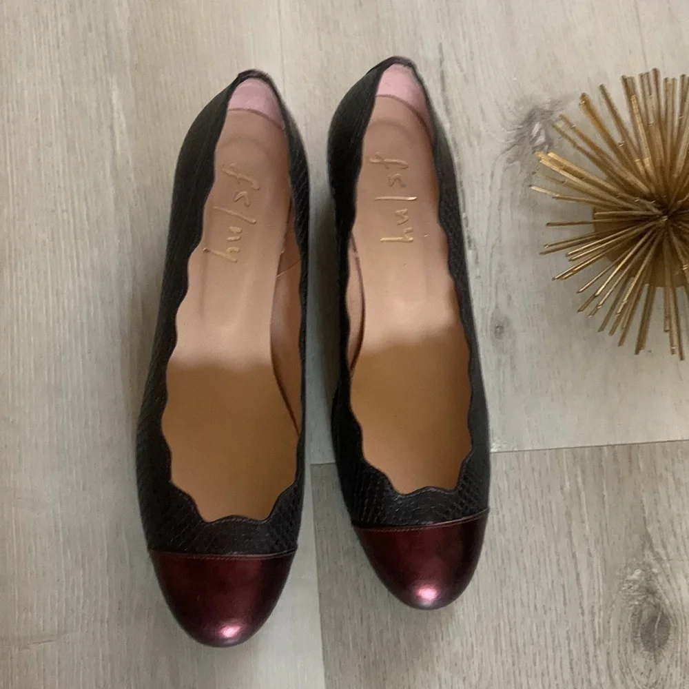 French Sole New York miles‎ FS/NY snake leather gray tip plum